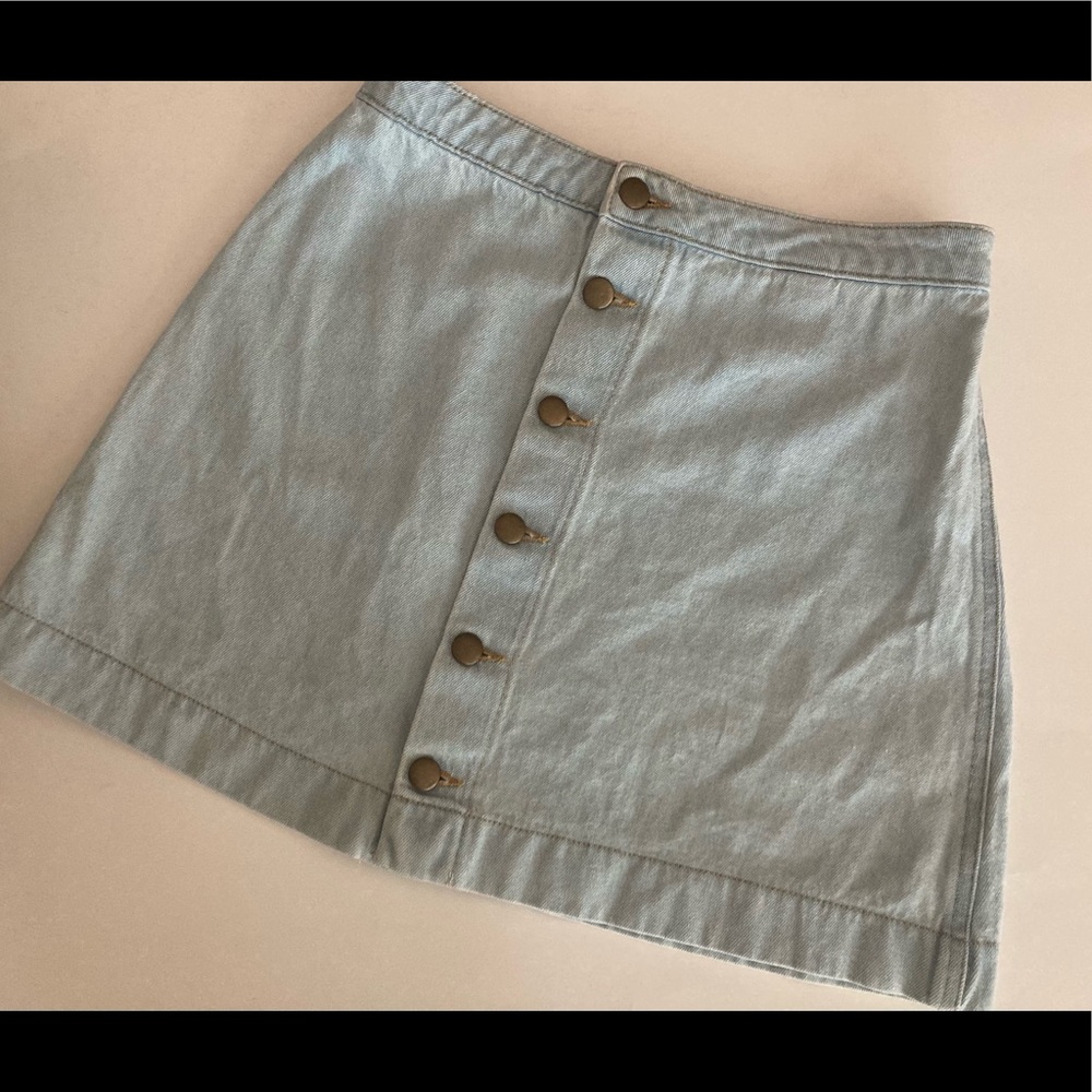 American Apparel button front denim skirt